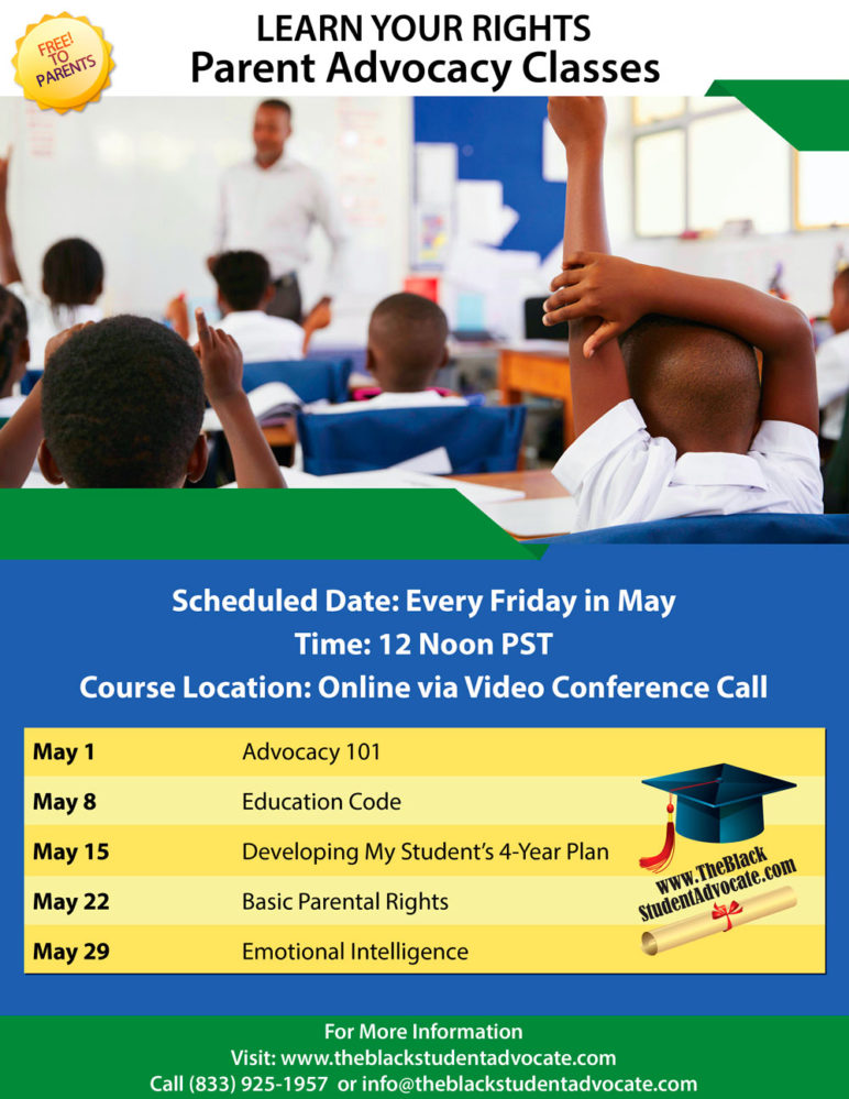 Parent Advocacy Class Schedule - May 2020